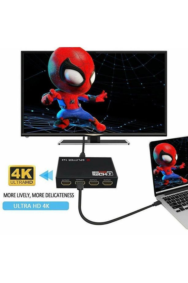 2142 4 Port Hdmi Çoklayıcı Splitter Switch Çoğaltıcı Çoklu Ekran - 4