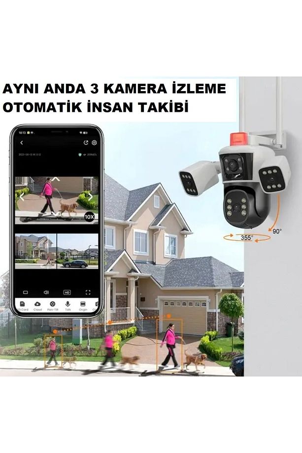 3 Kameralı Yeni Nesil Wifi Ptz Kamera IPC360 Home Türkçe Program - 7