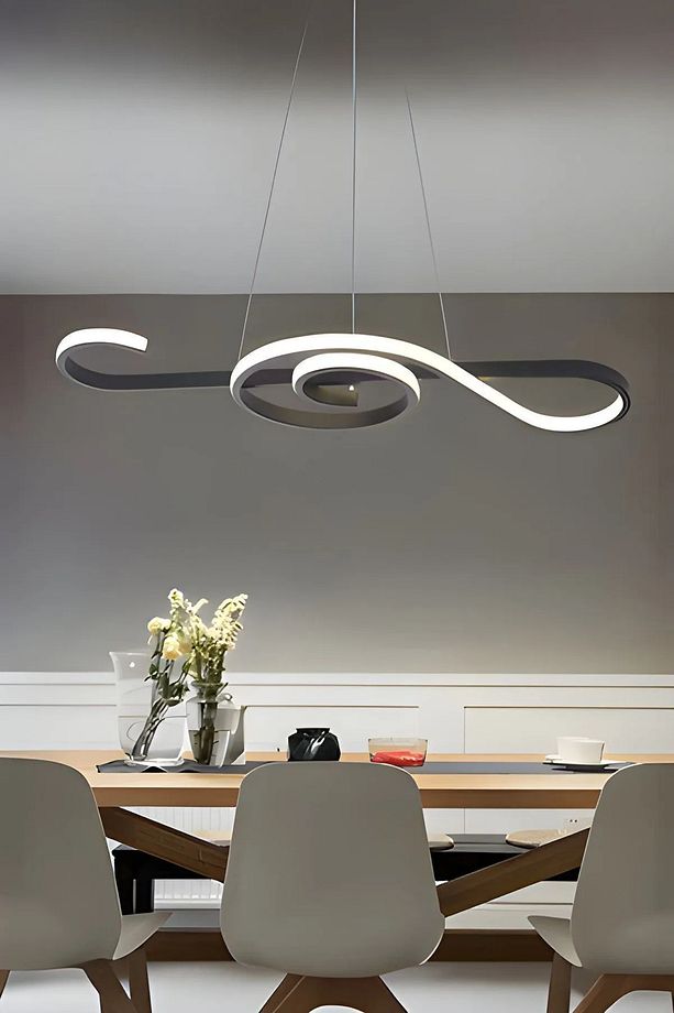 Melodiya Model Modern Luxury Led Salon Mutfak Çocuk Oturma Odası Avize Siyah Sarkıt Avize - 1
