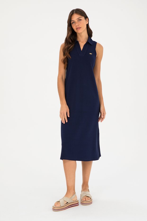 Women's Navy Blue Knitted Dress 50289197 -Vr033