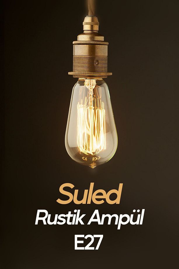 Dekoratif Retro Rustik Ampül E27 Standart Duy 220v Ev Cafe Aplik Abajur Tavan Ampülü - 3