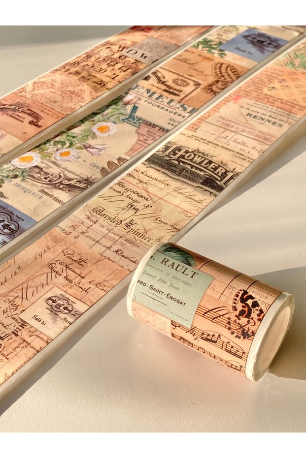 Vintage Collage Themed Washi Tape for Bullet Journal and Scrapbook