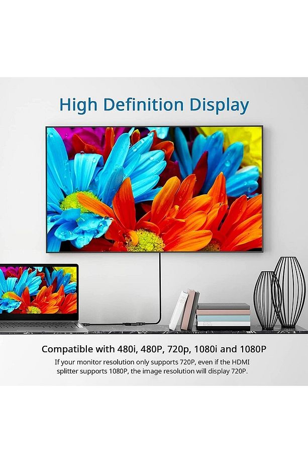 2 Port Hdmi Splitter Switch Çoklayıcı 4k 3d Y Splitter Kablo Çoklu Ekran Full Hd 1080p Cabble - 6