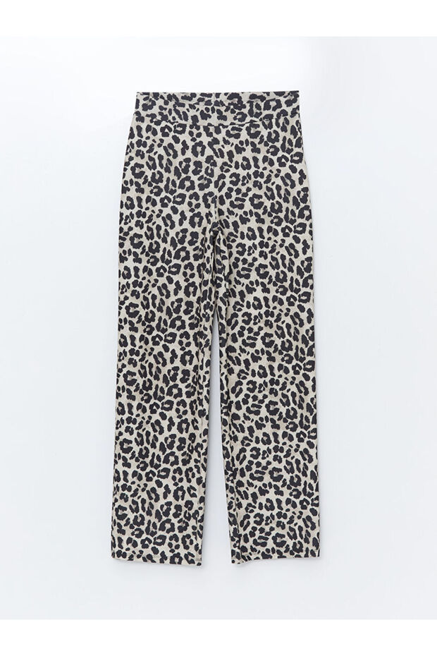 Lcw Beli Lastikli Leopar Desenli Kadın Pantolon - 5