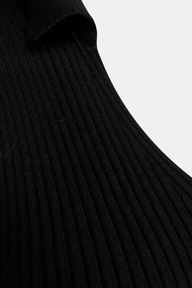 Siyah V Yaka Kolsuz Triko - 3