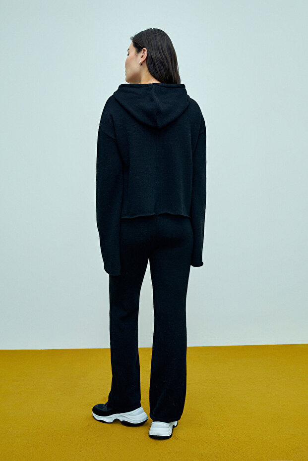 SİYAH KAPÜŞONLU TRİKO - 3