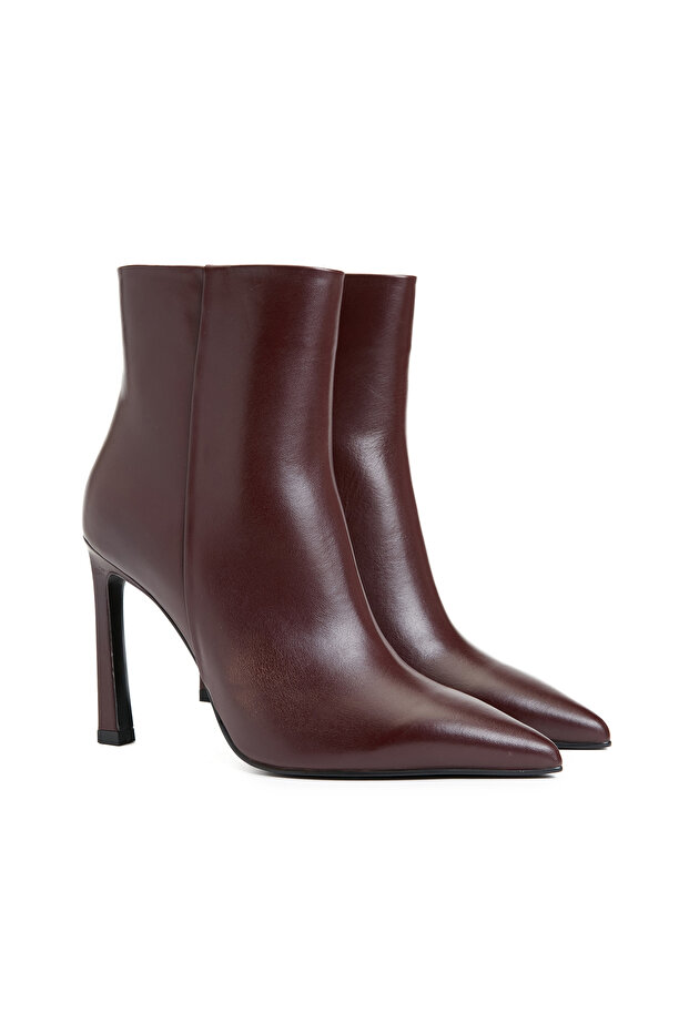 Bordo Kadın Deri Bot - 2