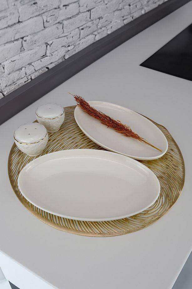 Semazen Porselen 2 Parça Kayık Servis Tabağı Seti 25 Cm - TL4041130  C320.003 - 2
