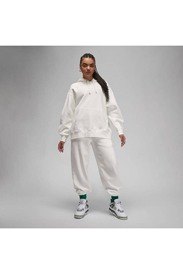 Jordan Flight Fleece Pullover Beyaz Kadın Sweatshirt - 4