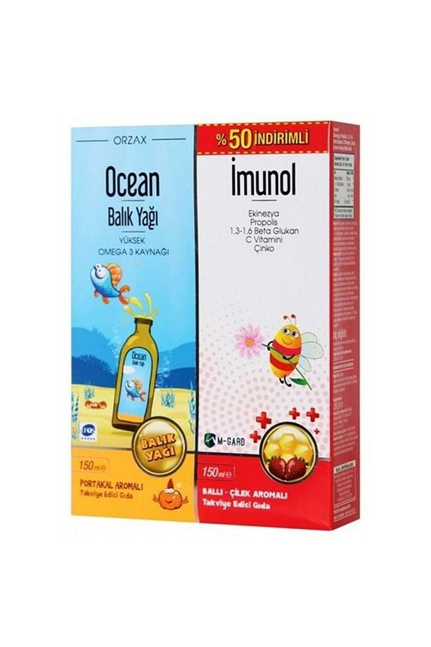 Portakallı Balık Yağı Şurubu 150 ml Imunol Şurup 150 ml 2 Li Set - 1