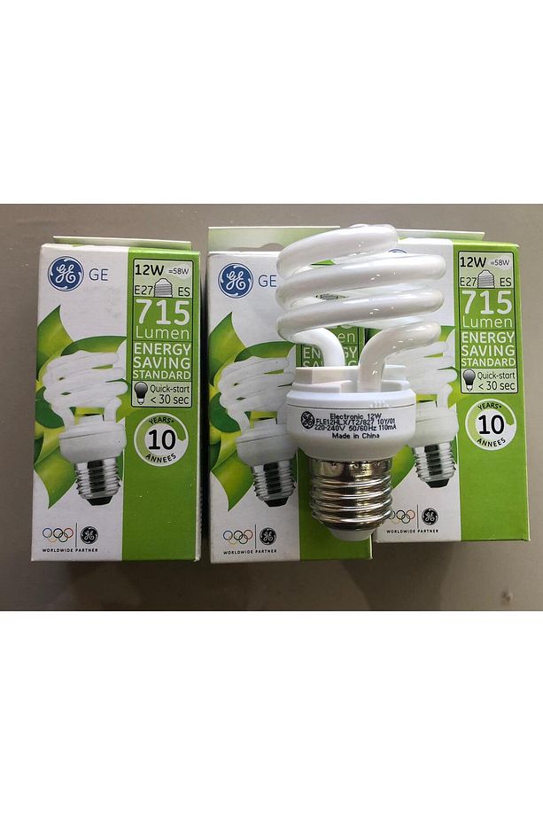 3 ADET GENERAL ELC. E 27 TASARRUFLU LAMBA  12W=58W =715 LÜMEN  2700KELVİN SARI - 3