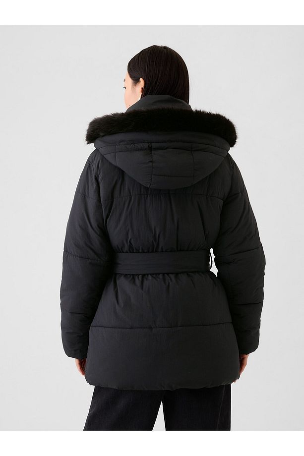 Kadın Siyah PrimaLoft® P.U.R.E.™ Big Puff Şişme Mont - 5