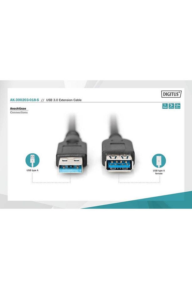 Ak-300203-018-s 1,8m Usb3.o Ae/ad Uzatma Kablosu - 3