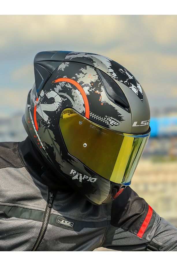 RAPID 2 CIRCLE MAT SİYAH-KIRMIZI KASK + SPOILER - 5