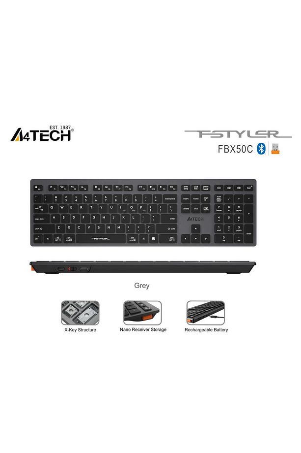Fbx50c Q Bluetooth M.m Klavye,gri,şarjlı - 4