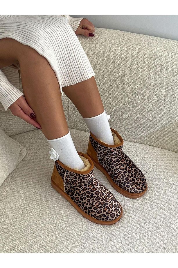 Taba Leoparlı Kar Botu (Mini) Kadın Bot - 1