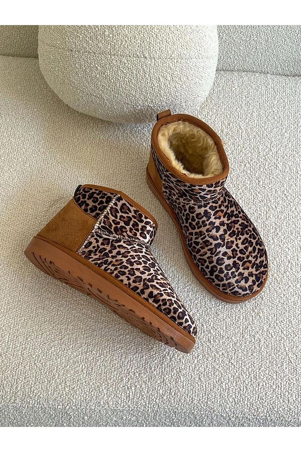 Taba Leoparlı Kar Botu (Mini) Kadın Bot - 5