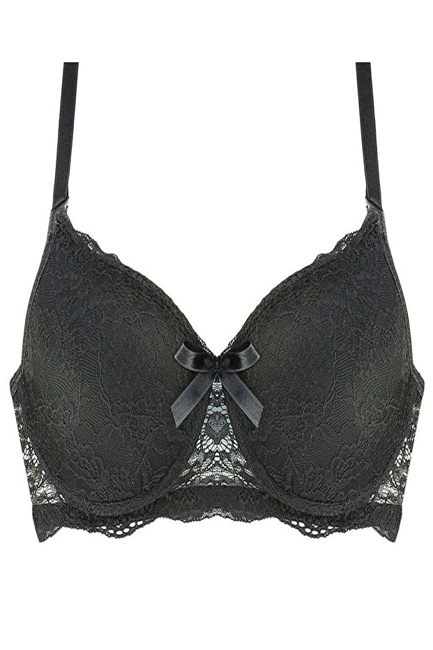 Lace Padded Padded Bra Black