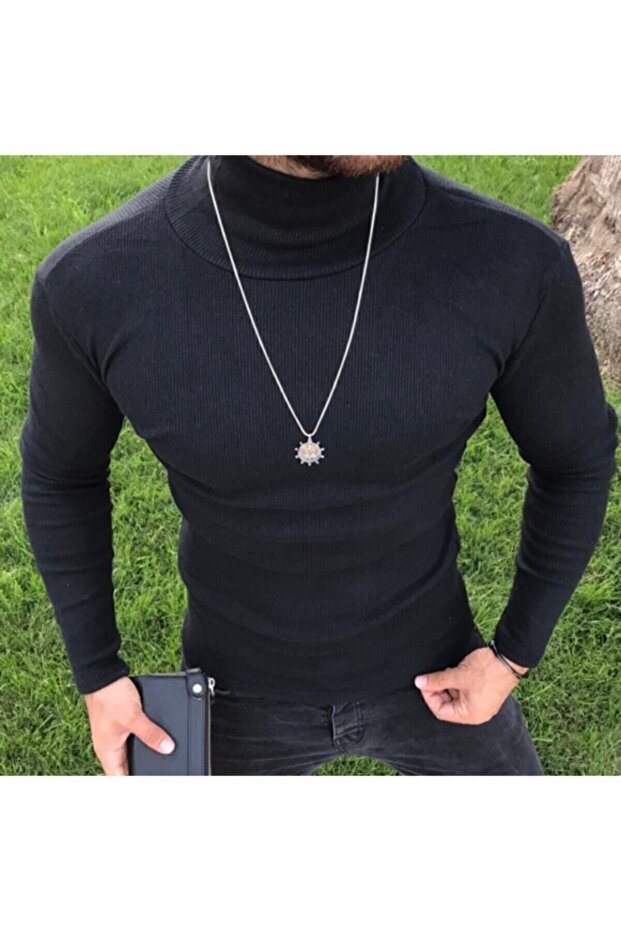 Men's Black Next Turtleneck Sweater