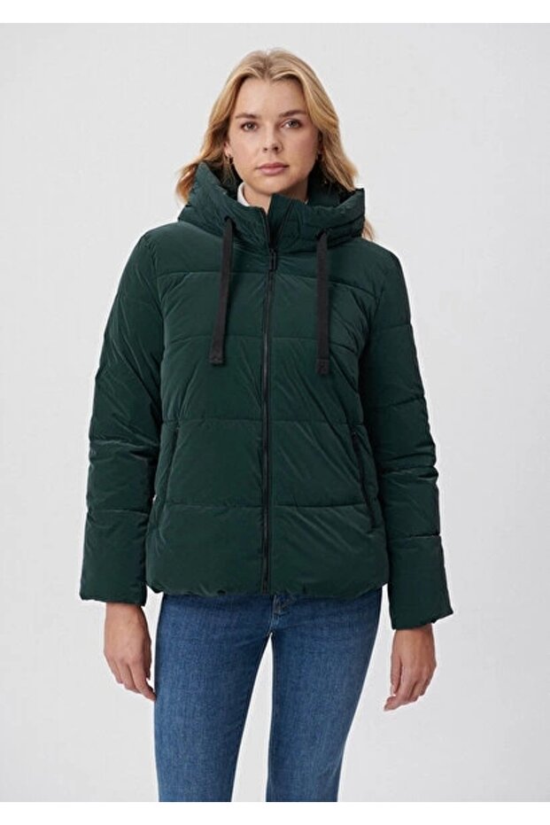 Kapüşonlu Yeşil Ceket - 3