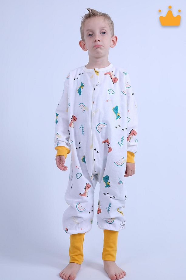 2-8 Yaş 1 Tog Pazen Çocuk Uyku Tulumu Unisex Uzun Kollu Uyku Tulumu - 1