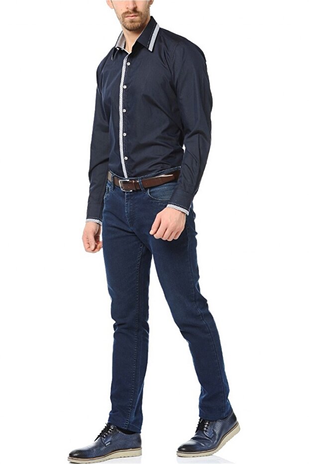 G590 GÖMLEK-LACİVERT - 2