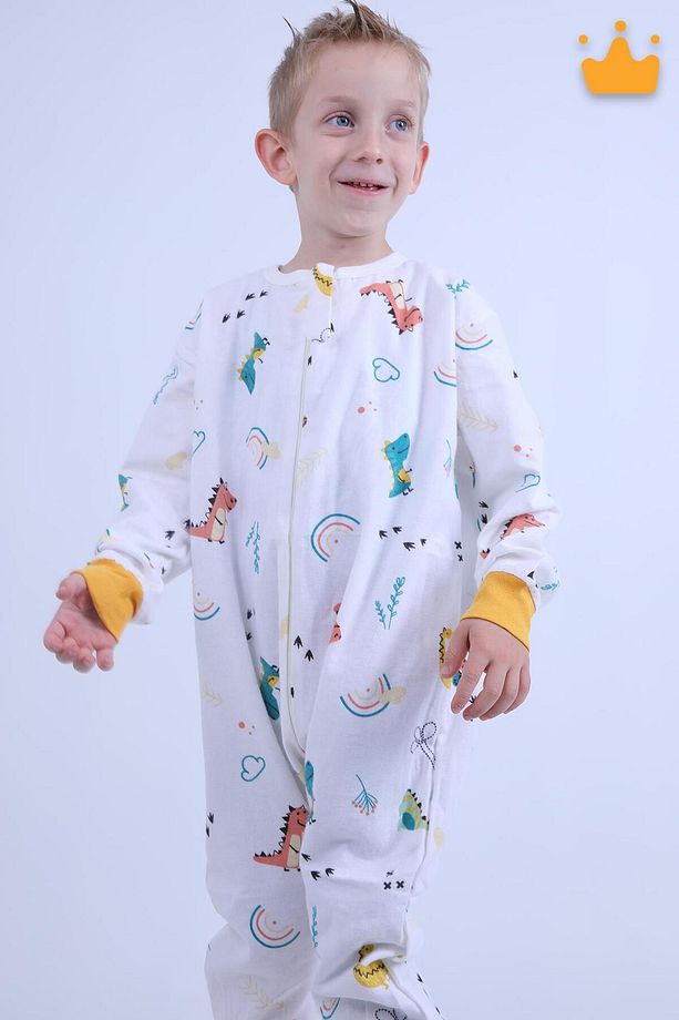 2-8 Yaş 1 Tog Pazen Çocuk Uyku Tulumu Unisex Uzun Kollu Uyku Tulumu - 3