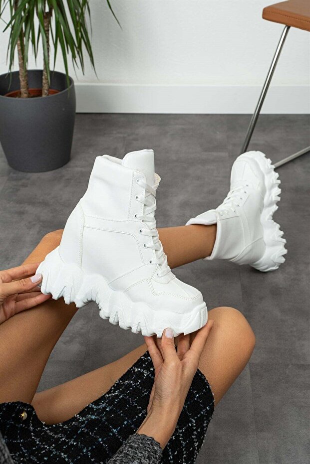 Aurelia Beyaz Topuklu Bot - 1