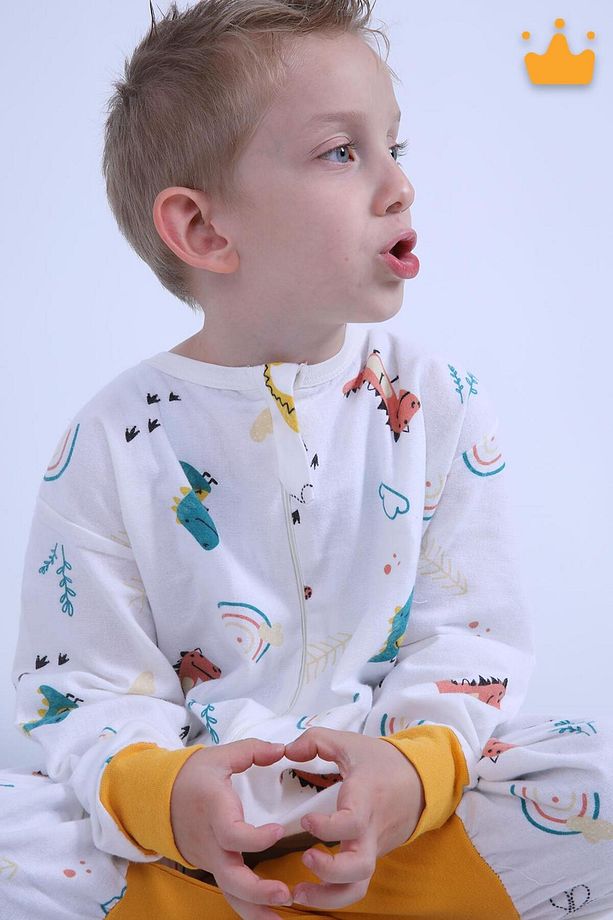2-8 Yaş 1 Tog Pazen Çocuk Uyku Tulumu Unisex Uzun Kollu Uyku Tulumu - 5
