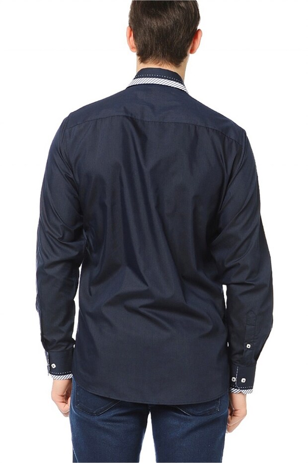 G590 GÖMLEK-LACİVERT - 3