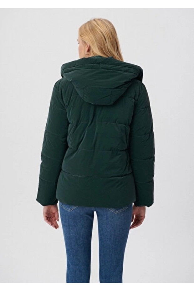 Kapüşonlu Yeşil Ceket - 4