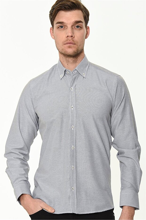 G584 GÖMLEK-LACİVERT - 1