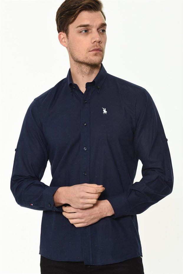 Men's Black Shirt Long Sleeve Breathable Easy-Iron Four Seasons Casual Shirt