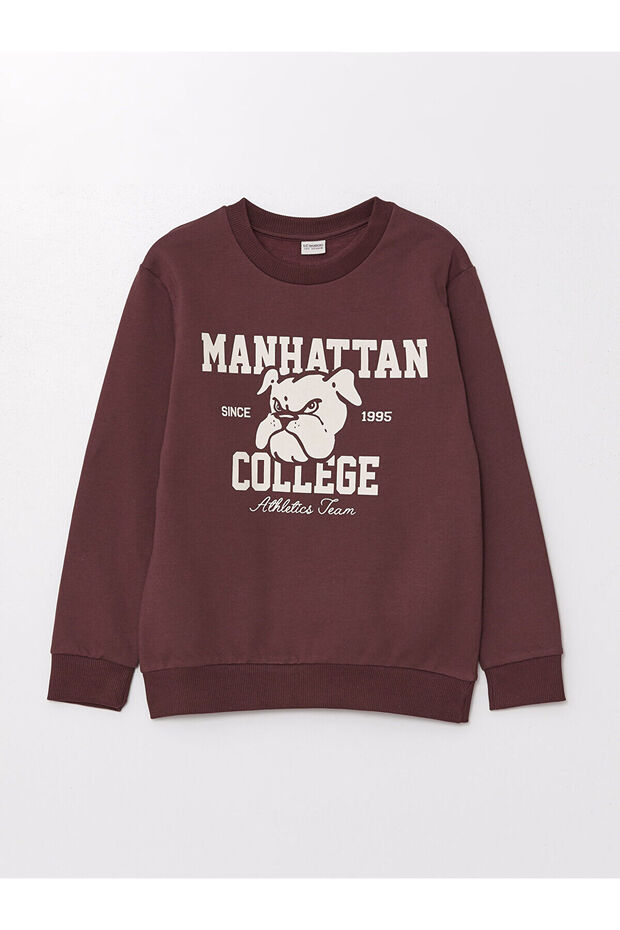 Lcwk Crew Neck Printed Long Sleeve Boys' Sweatshirt