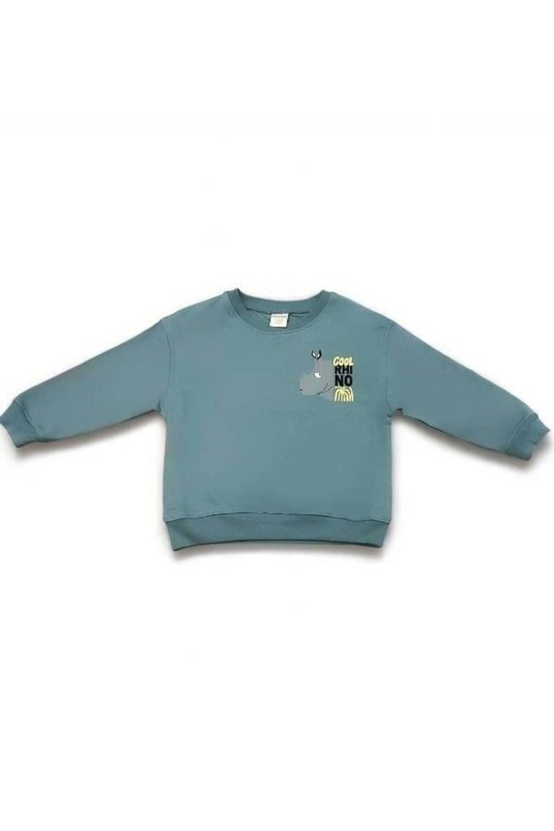 Boys' Cool Rhino Printed Cotton Sweatshirt