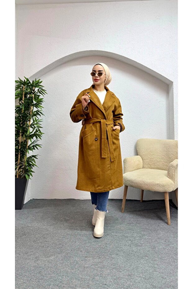 Düğmeli Kaşe Kaban - 2