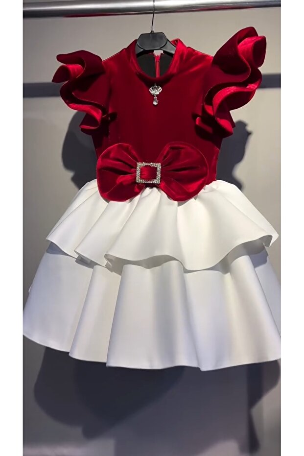 Velvet Bowknot Girls' Dress
