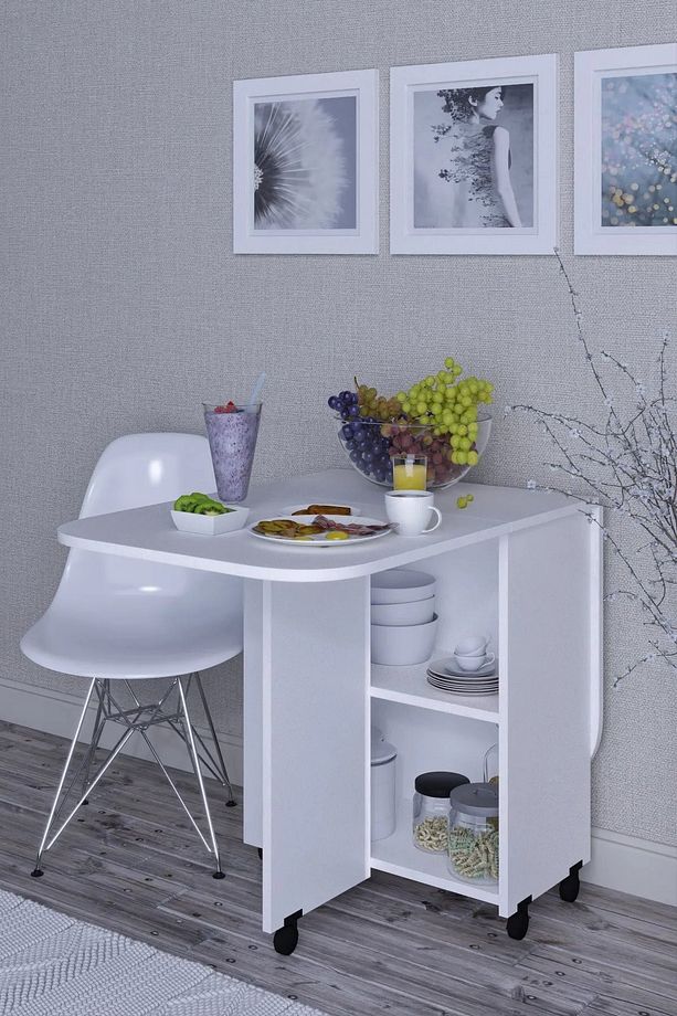 OVAL Masa Açılır Katlanır  fonksiyonel MDF - 4