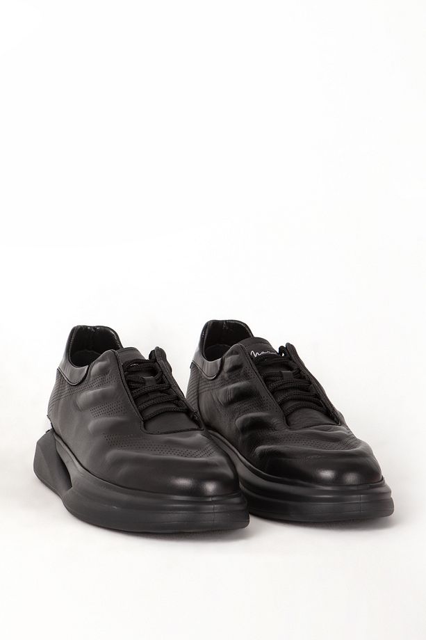 Erkek Yüksek Taban Bağcıklı Sneaker Ayakkabı Mc 17387 Siyah - 2