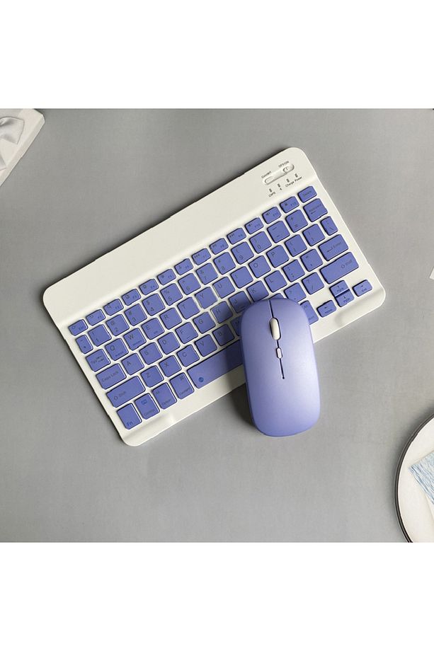 iPad (Air 5 10.9) (10.2 `7/8/ 9) (11inç 4-5-6.Nesil) Uyumlu Kablosuz Bluetooth Klavye mouse set - 1