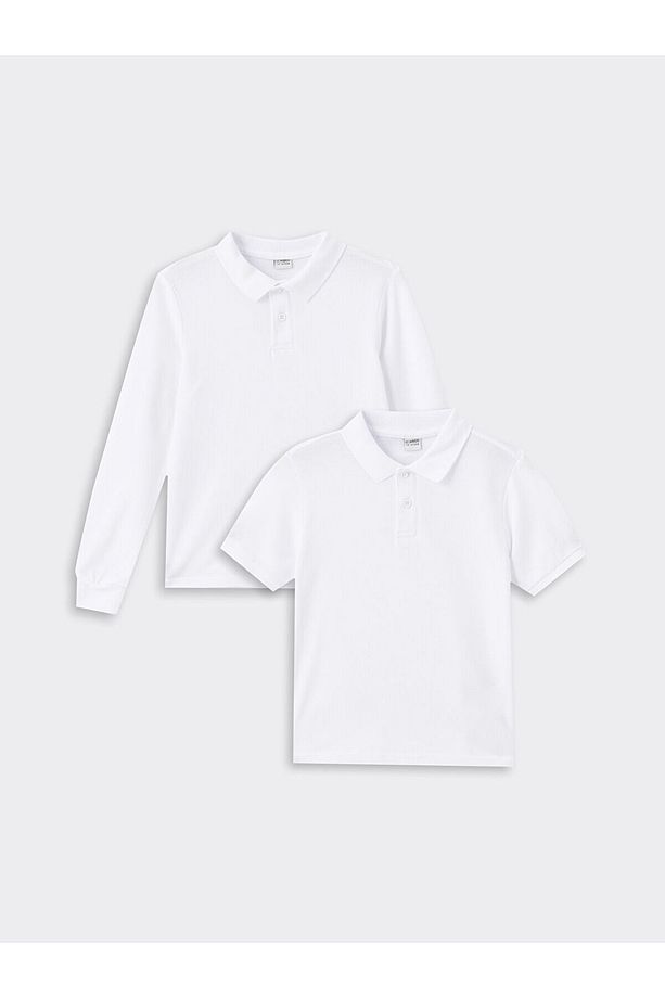 Lcw Polo Yaka Basic Erkek Çocuk Tişört 2'li - 1