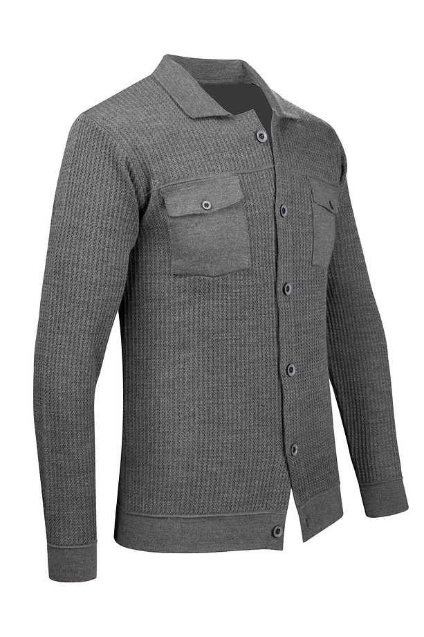 Çizgi Triko Erkek Düğmeli Çift Cepli Triko Örme Desenli Blazer Tek Ceket Regular Kalıp -5017G - 3