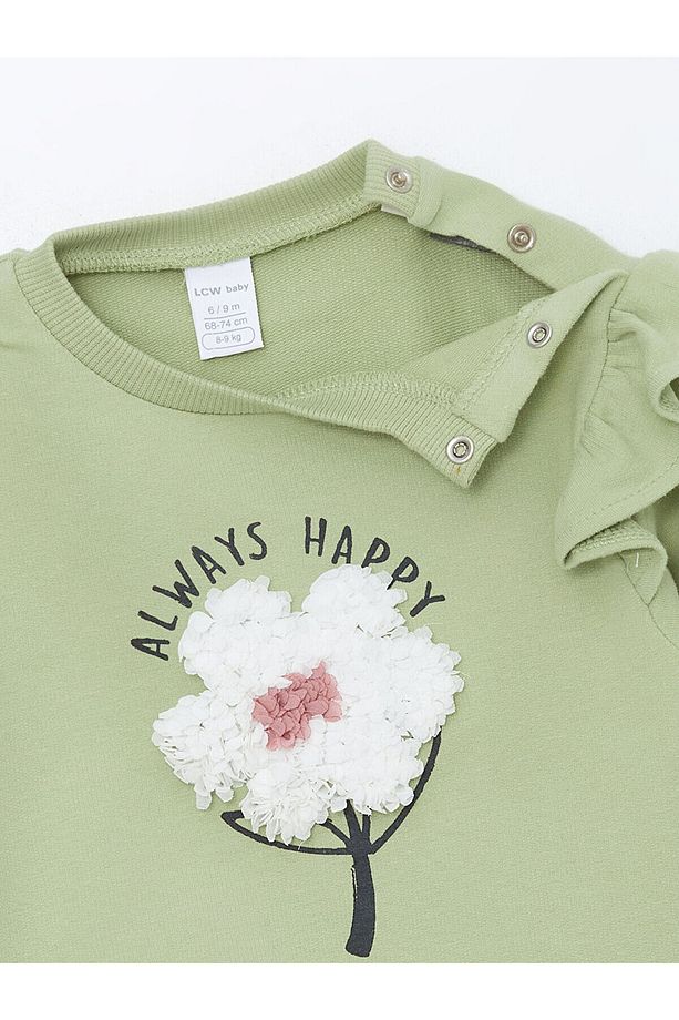 Lw - Bisiklet Yaka Uzun Kollu Baskılı Kız Bebek Sweatshirt Ve Eşofman Alt 2'li Takım - 3
