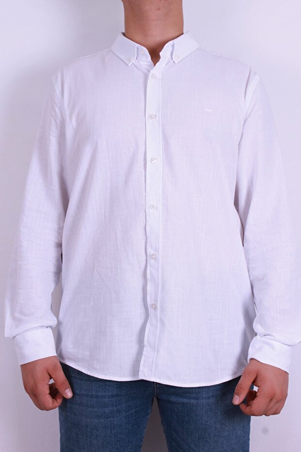 Men's White Lf 2037403 Khaki m Shg Shirt Lf2037403-White