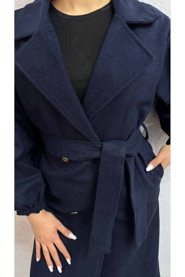 Balon Kol Astarlı Kaşe Kaban - 3