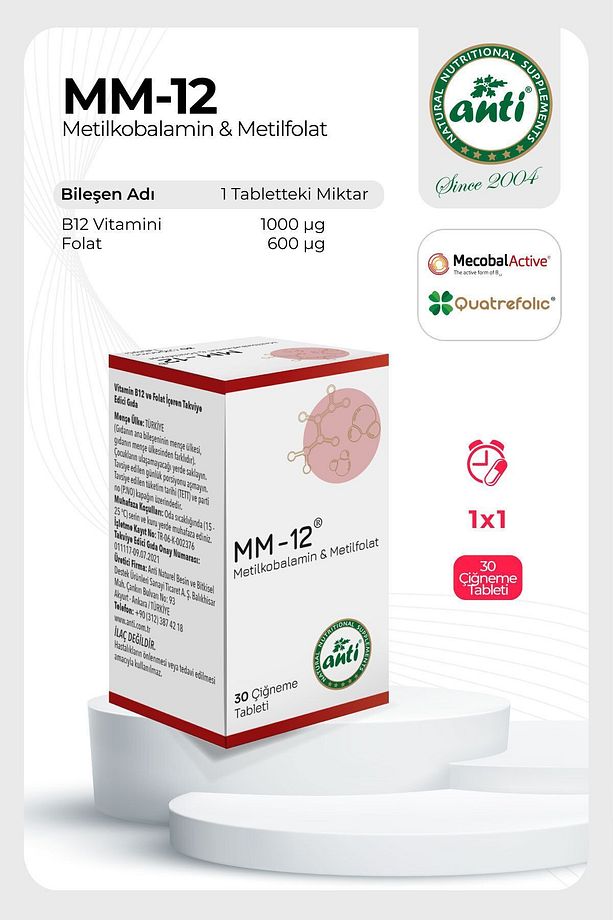 Mm-12® B12Vitamini ve Metil folat Çiğneme Tableti - 7