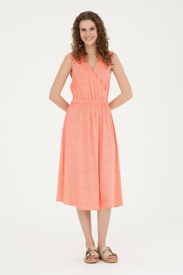 Kadın Neon Pembe Midi Boy Dokuma Elbise 50289216-vr105 - 1