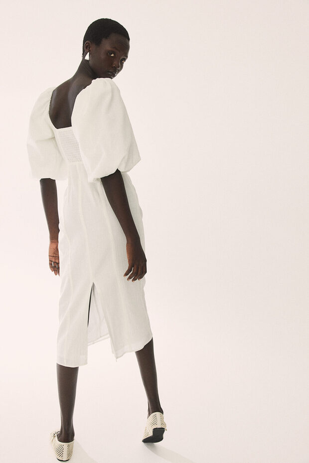 Balon Kollu Elbise - 5