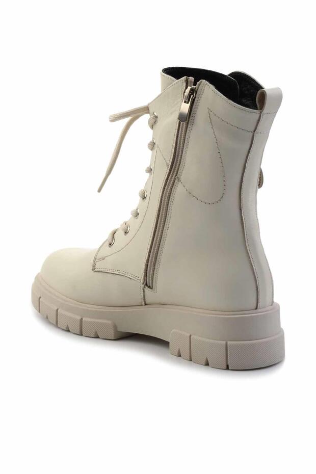 Bej Hakiki Deri Kadın Bot & Bootie K02413041503 - 4