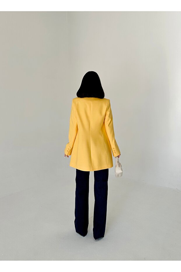 سترة طويلة بأزرار مطلية - 5